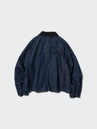 UNIQLO Women's Utility Short Jacket (Denim) - 69 NAVY