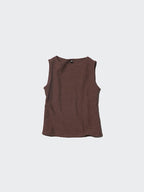 UNIQLO Shirring Boat Neck T-Shirt (Sleeveless) - 00 WHITE