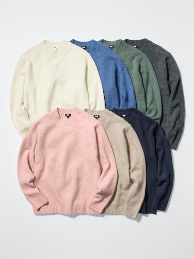 UNIQLO Soufflé Yarn Crew Neck Jumper - 42 YELLOW