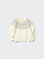 UNIQLO Soufflé Yarn Jumper (Fair Isle) - 01 OFF WHITE
