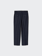 UNIQLO Pleated Wide Trousers (Brushed Jersey) - 69 NAVY