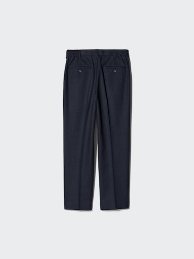 UNIQLO Pleated Wide Trousers (Brushed Jersey) - 69 NAVY