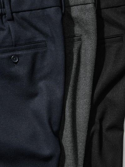 UNIQLO Pleated Wide Trousers (Brushed Jersey) - 69 NAVY