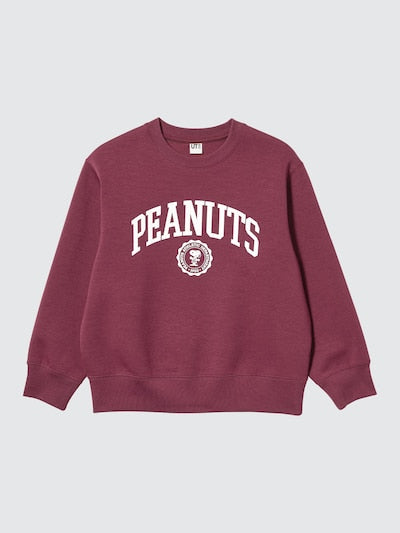 UNIQLO PEANUTS UT DRY Graphic Sweatshirt - 18 WINE