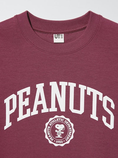 UNIQLO PEANUTS UT DRY Graphic Sweatshirt - 18 WINE