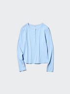 UNIQLO Ribbed Henley Neck Long Sleeve T-Shirt - 01 OFF WHITE