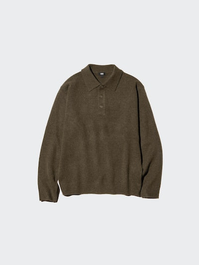 UNIQLO Soufflé Yarn Polo Jumper - 69 NAVY