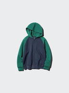 UNIQLO DRY Sweat Full-Zip Hoodie (Colour Block) - 55 GREEN