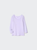 UNIQLO Kids' HEATTECH Scoop Neck T-Shirt (Long Sleeve) - 70 LIGHT PURPLE