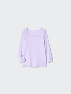 UNIQLO Kids' HEATTECH Scoop Neck T-Shirt (Long Sleeve) - 70 LIGHT PURPLE