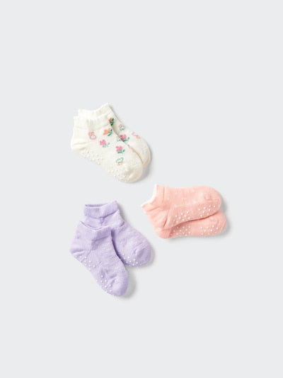 UNIQLO Babies' Short Socks (3 Pairs) - 72 PURPLE