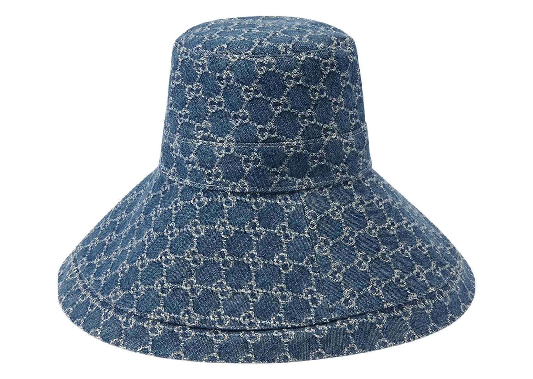 Gucci GG Canvas Wide Brim Hat Blue/Ivory