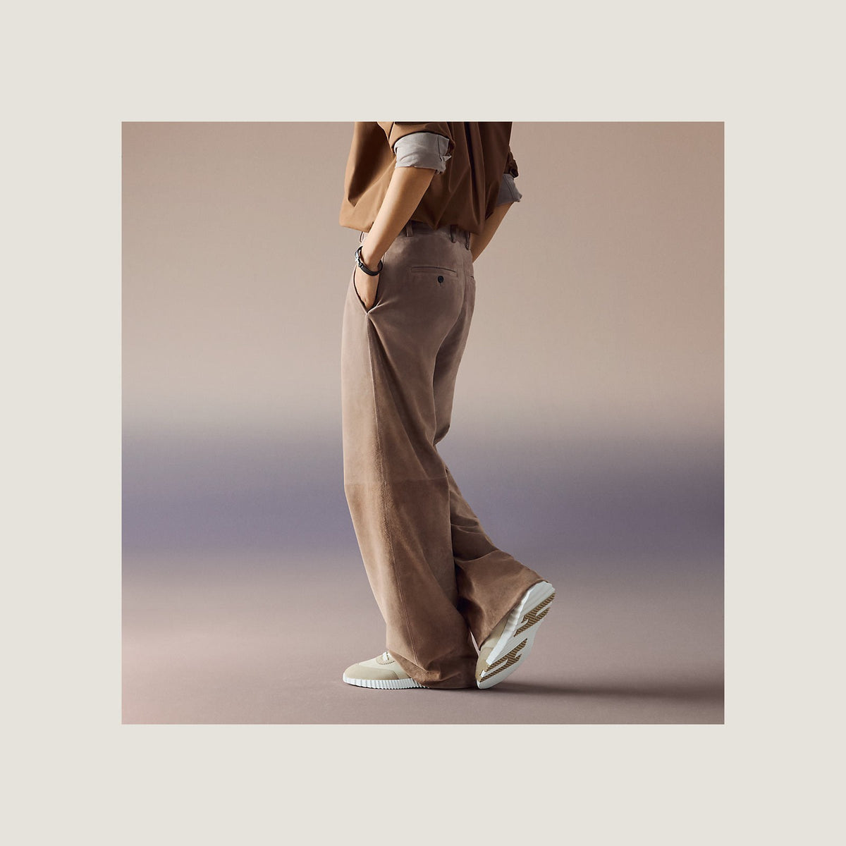 Hermes Bouncing Sneaker Beige Suede