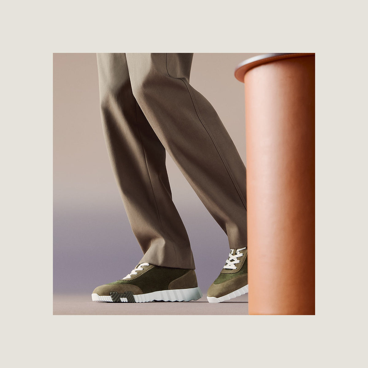 Hermes Bouncing Sneaker Tundra Green
