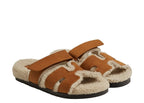 Hermes Chypre Sandal Natural Suede Goatskin