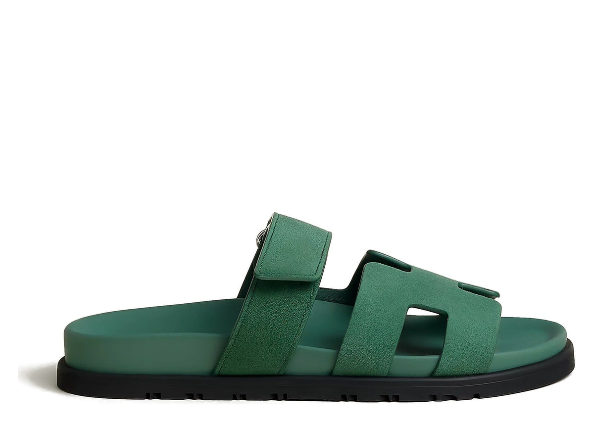 Hermes Chypre Sandal Vert Zellige Suede Goatskin