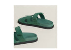 Hermes Chypre Sandal Vert Zellige Suede Goatskin