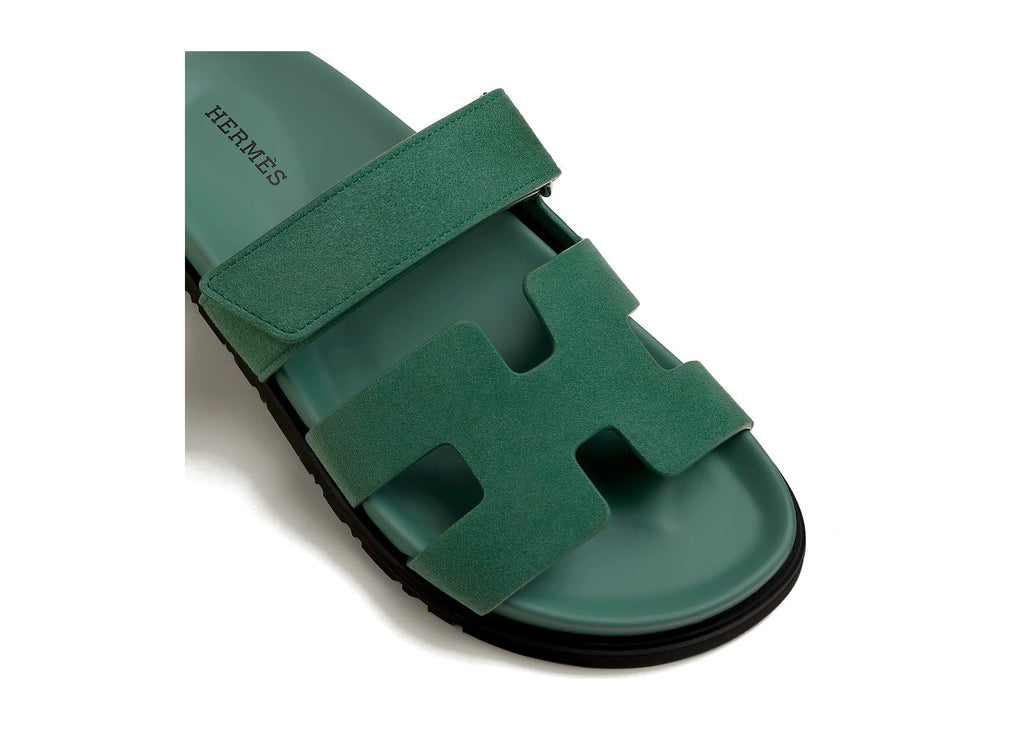 Hermes Chypre Sandal Vert Zellige Suede Goatskin