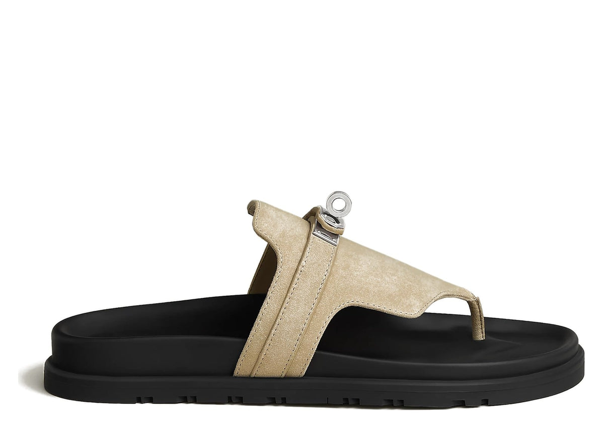 Hermes Empire Sandal Beige Camel Suede Goatskin