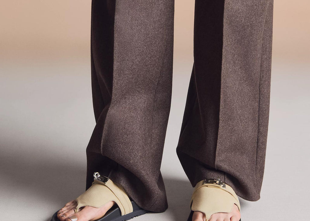 Hermes Empire Sandal Beige Camel Suede Goatskin