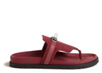 Hermes Empire Sandal Rose Lie De Vin Suede Goatskin And Calfskin