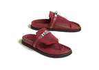 Hermes Empire Sandal Rose Lie De Vin Suede Goatskin And Calfskin