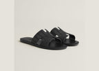 Hermes Izmir Sandal Gris Carbone Alligator Leather