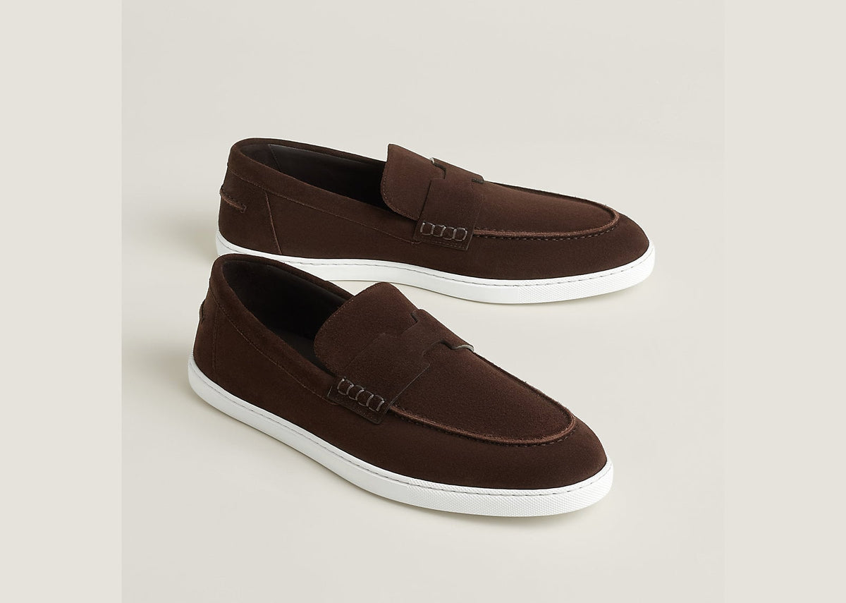 Hermes Job Loafer Marron Ebene