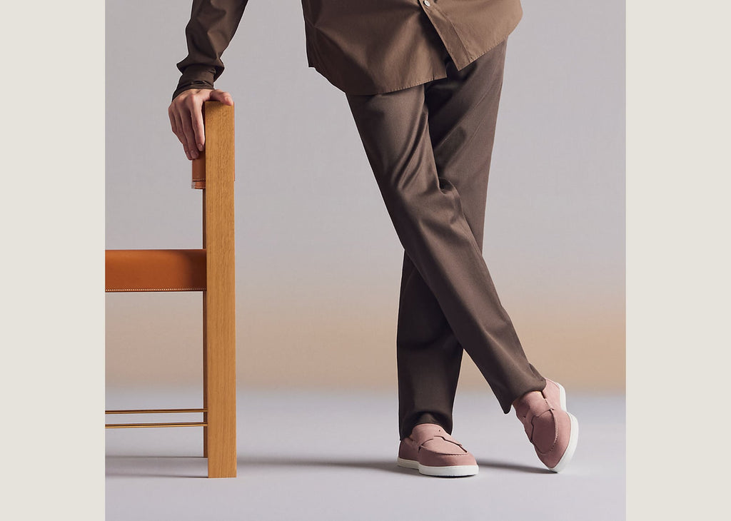 Hermes Job Loafer Rose Antique