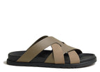 Hermes Kazimir Sandal Etoupe Calfskin And Suede Goatskin