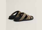 Hermes Kazimir Sandal Etoupe Calfskin And Suede Goatskin