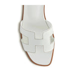 Hermes Oran Sandal Blanc Box Calfskin Leather