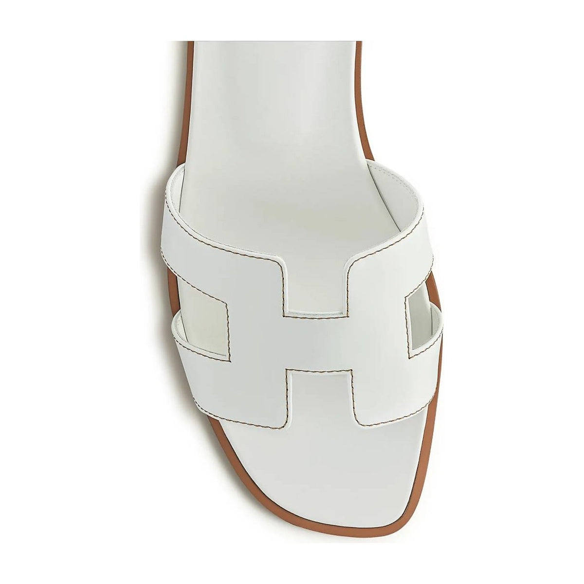 Hermes Oran Sandal Blanc Box Calfskin Leather