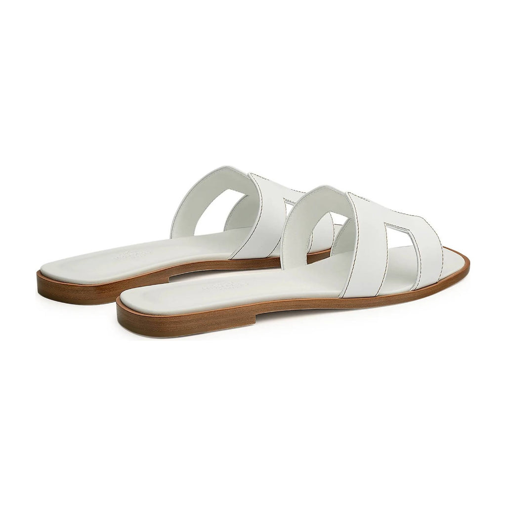 Hermes Oran Sandal Blanc Box Calfskin Leather
