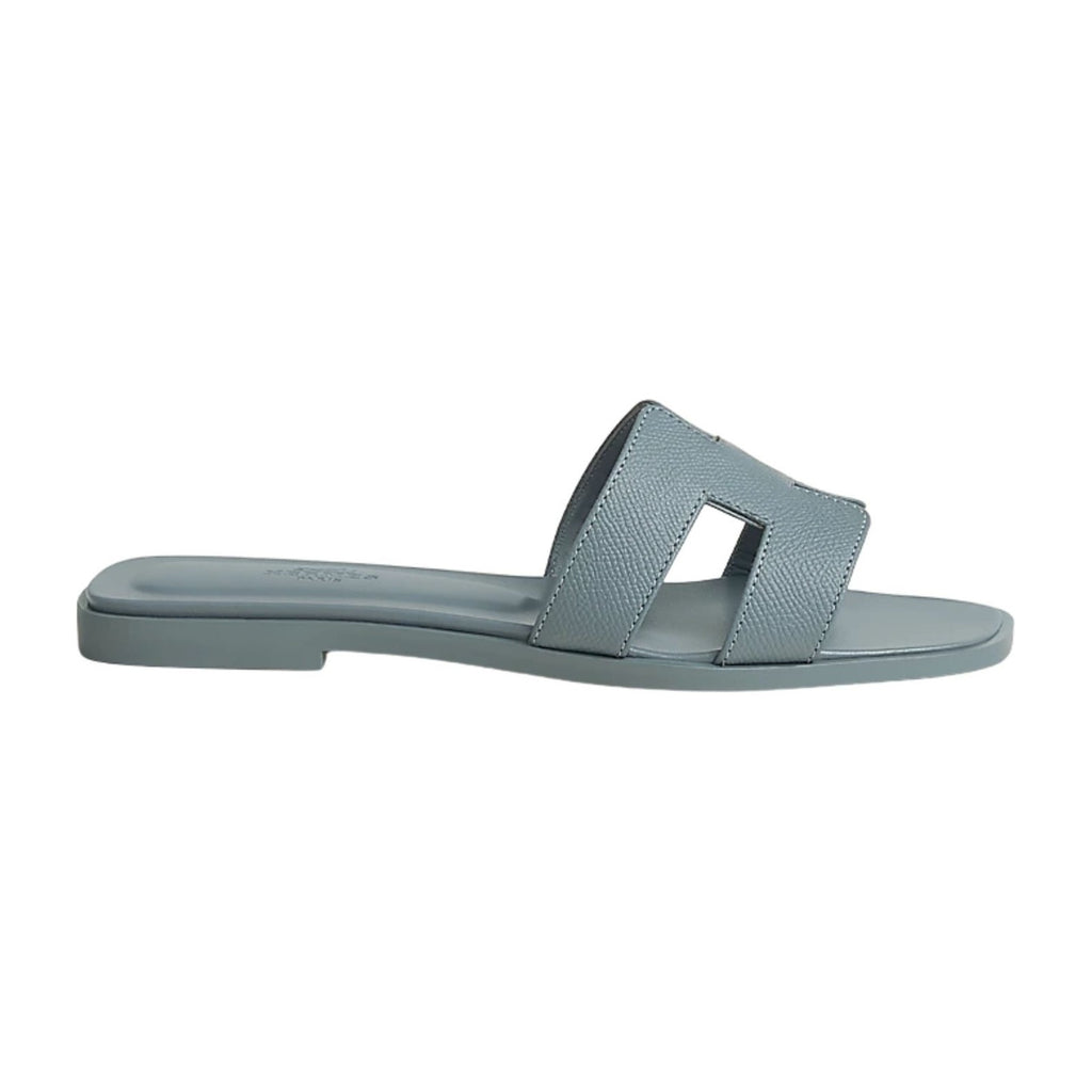 Hermes Oran Sandal Bleu Box Calfskin Leather