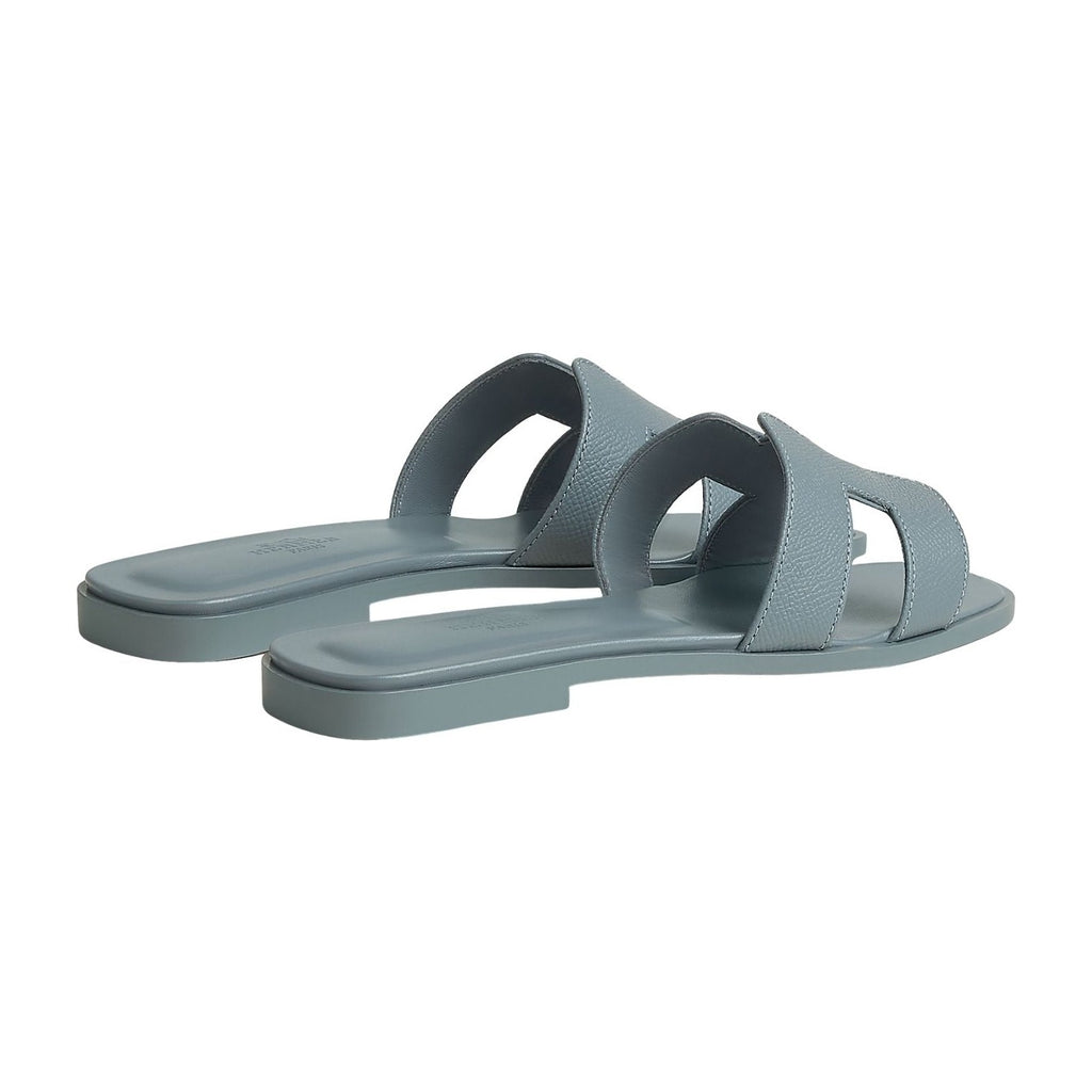 Hermes Oran Sandal Bleu Box Calfskin Leather
