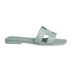 Hermes Oran Sandal Bleu Glacier Box Calfskin Leather