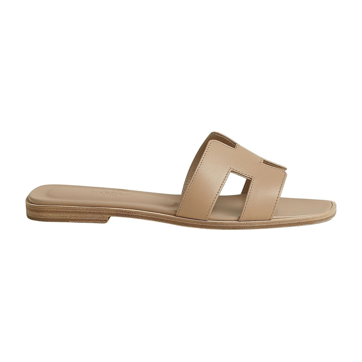 Hermes Oran Sandal Camel Box Calfskin Leather