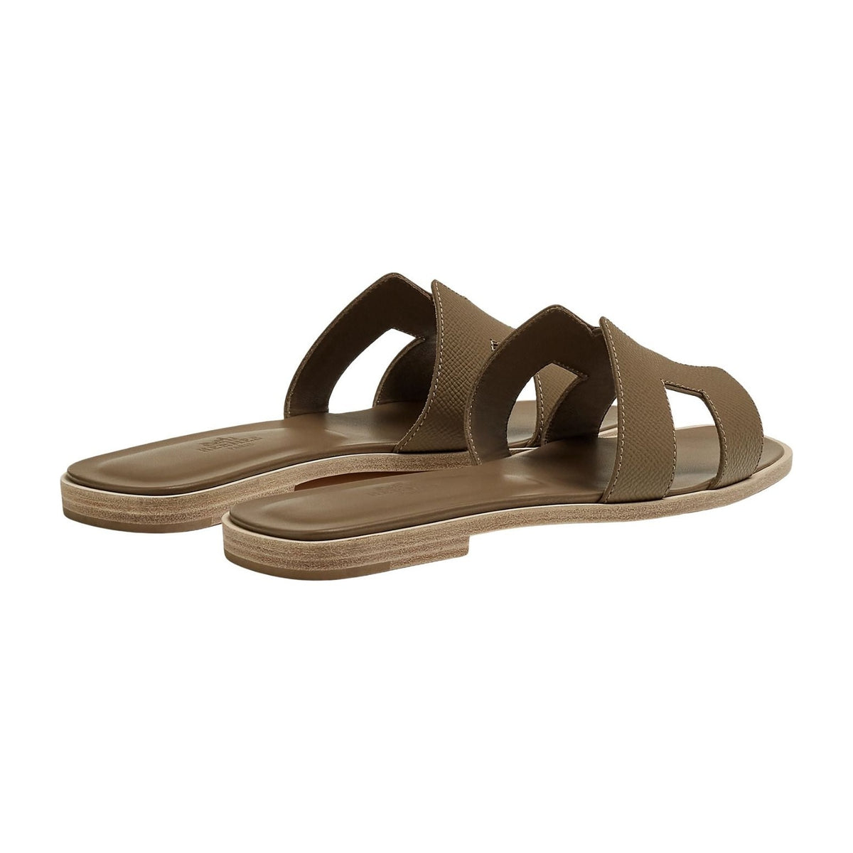 Hermes Oran Sandal Dark Etoupe Box Calfskin Leather