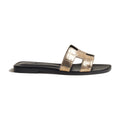 Hermes Oran Sandal Doré Foncé Box Alligator Leather