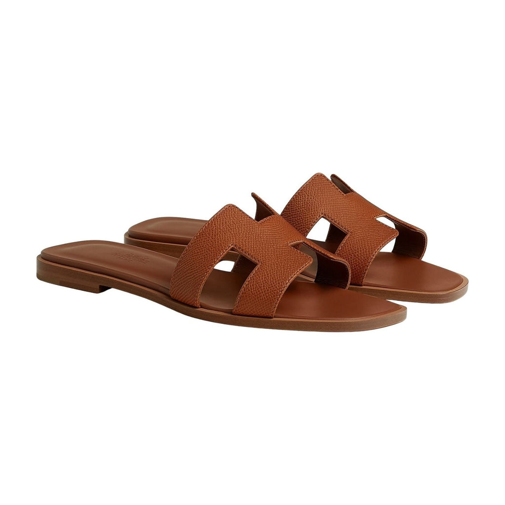 Hermes Oran Sandal Gold/Gold Box Calfskin Leather