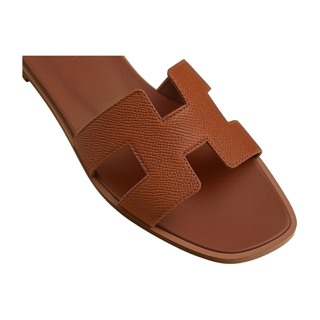 Hermes Oran Sandal Gold/Gold Box Calfskin Leather