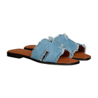 Hermes Oran Sandal Light Blue Box Denim