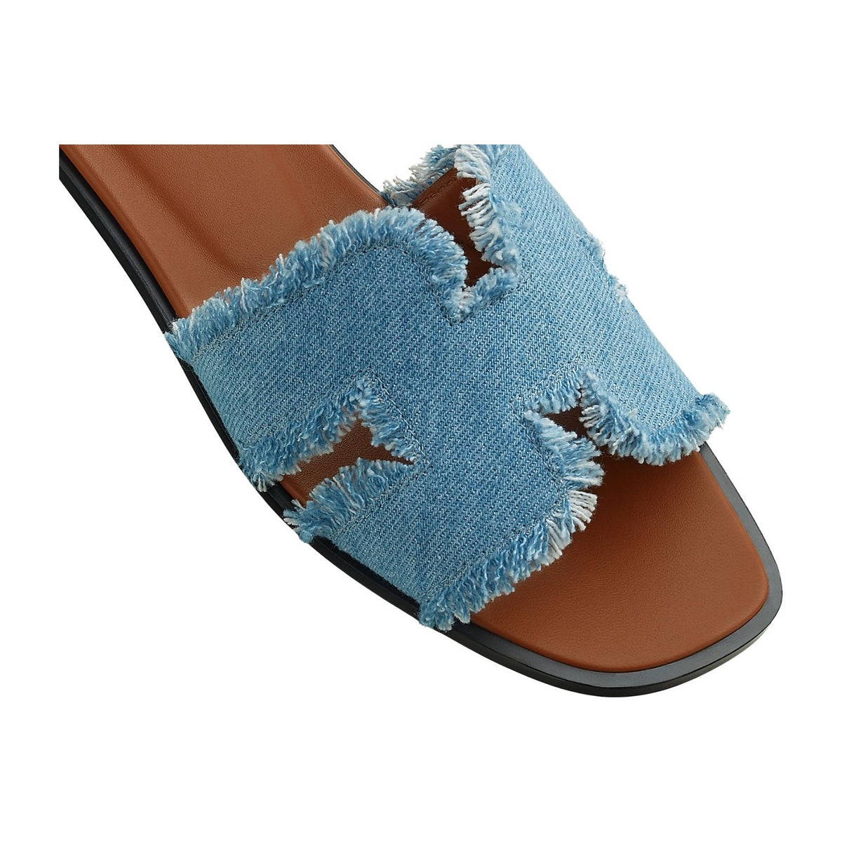 Hermes Oran Sandal Light Blue Box Denim