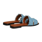 Hermes Oran Sandal Light Blue Box Denim