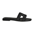 Hermes Oran Sandal Noir Box Suede Goatskin