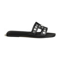 Hermes Oran Sandal Noir Box Suede Goatskin With Clou De Selle Studs