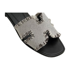 Hermes Oran Sandal Prunoir Box Fabric