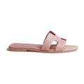 Hermes Oran Sandal Rose Aquarelle Box Lizard Leather