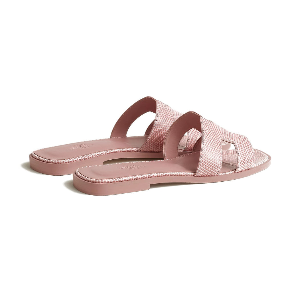 Hermes Oran Sandal Rose Aquarelle Box Lizard Leather